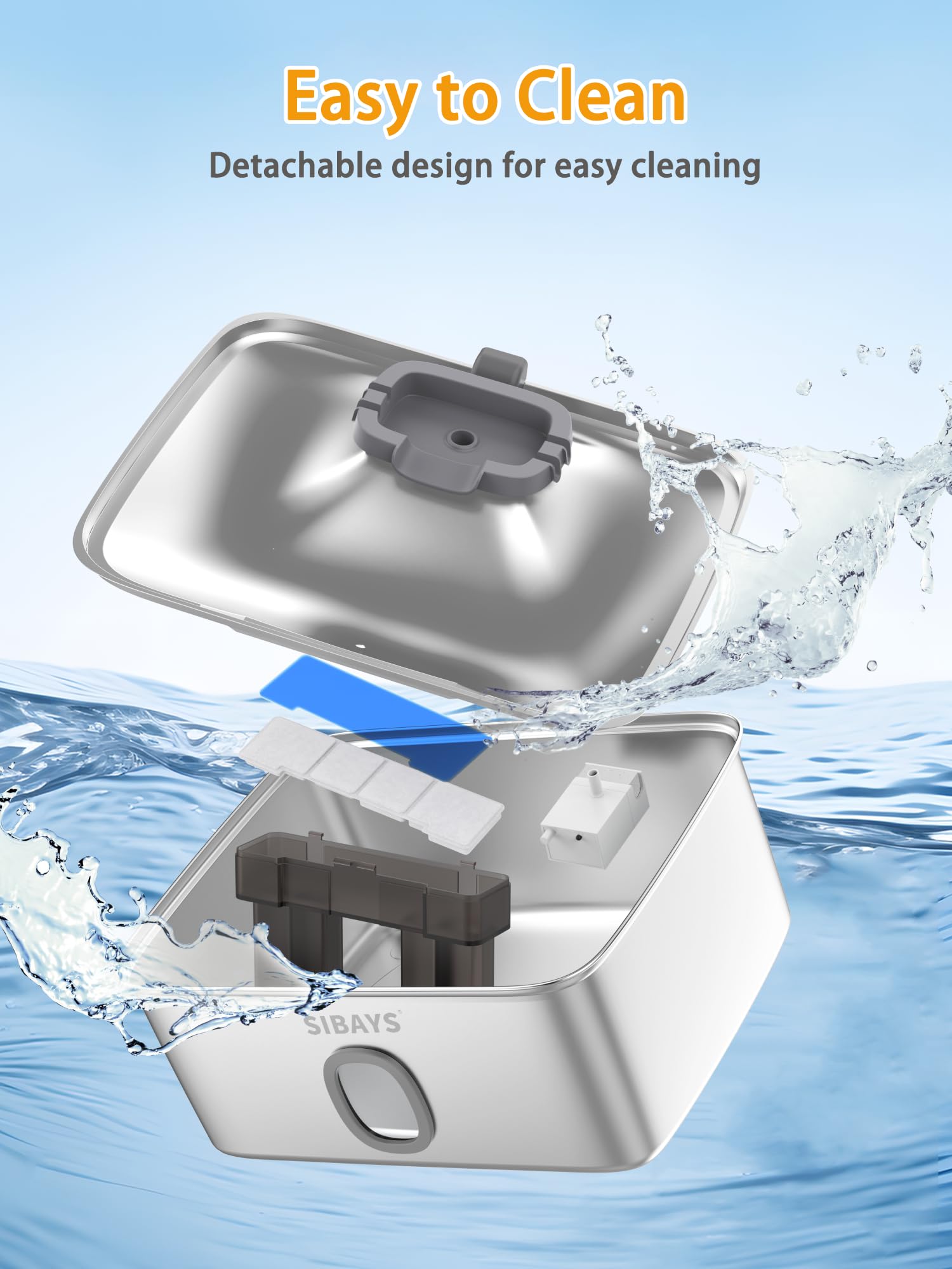 Diseño resistente en acero inoxidable para hogares multi mascota
