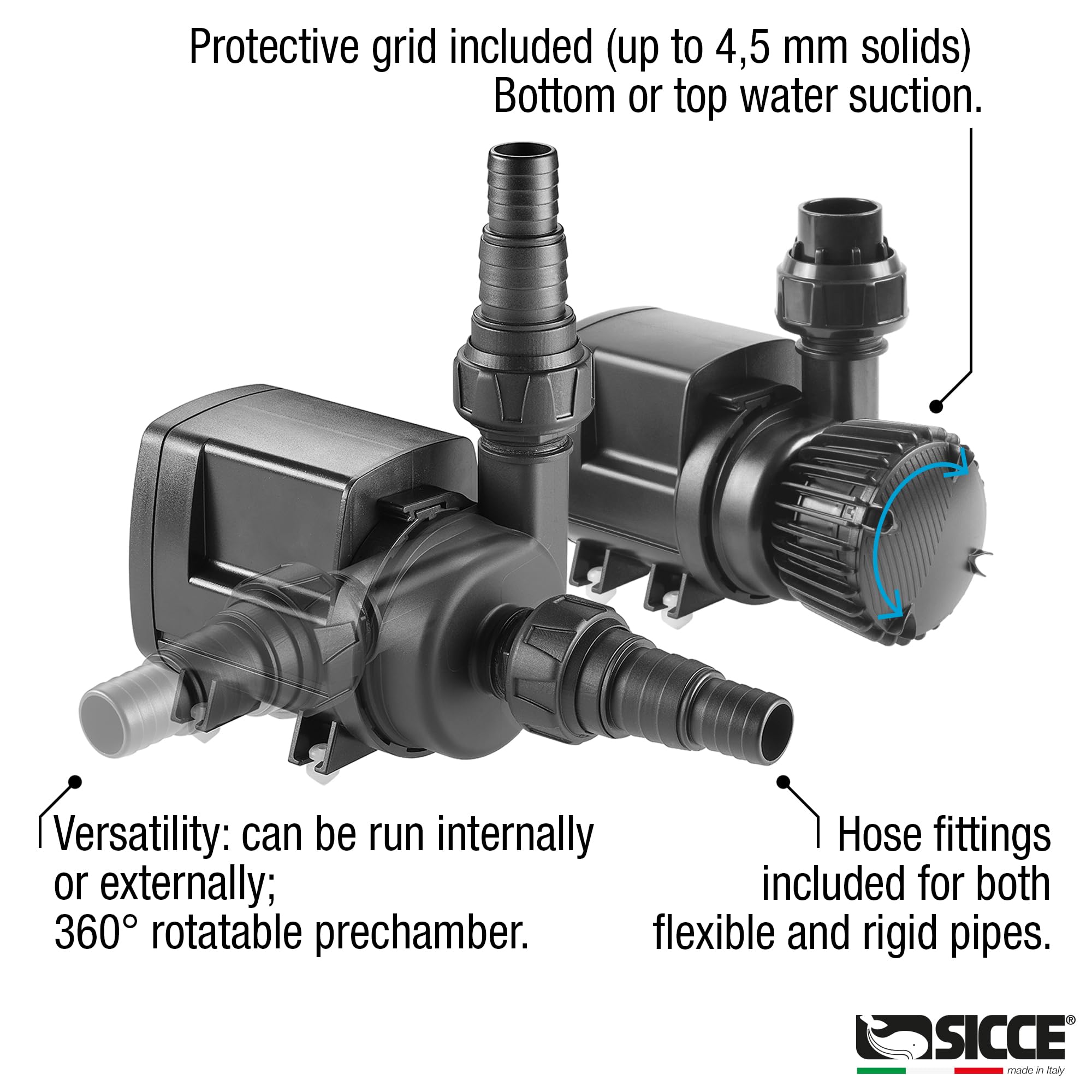 Sicce Syncra SDC 9.0 uso submersible o externo en acuarios.