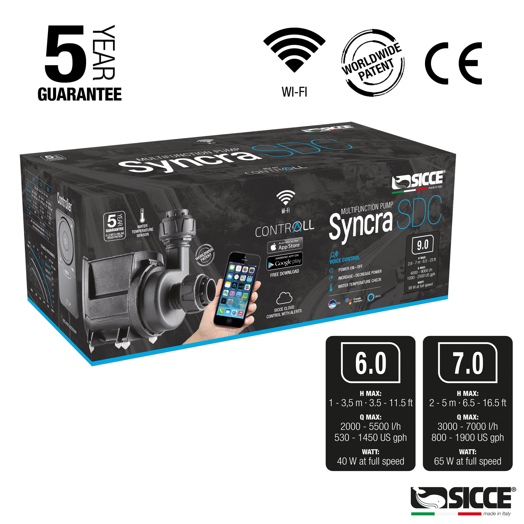 Bomba sumergible Syncra SDC7-0 ideal para sumidero y acuario