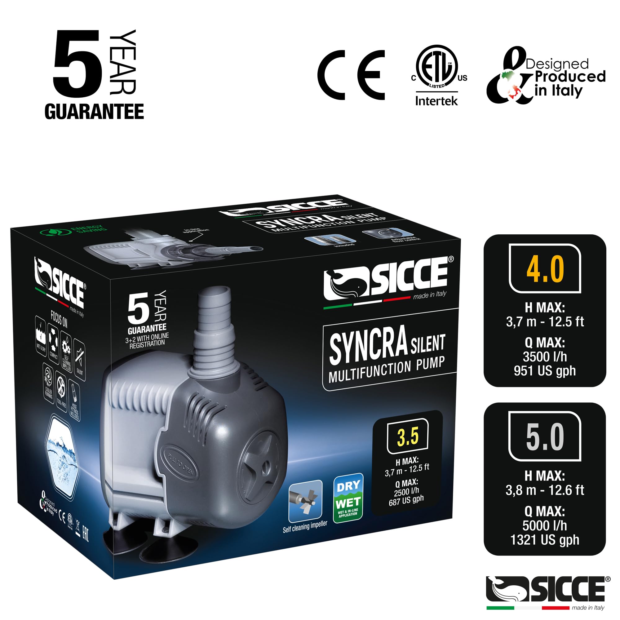 Bomba silenciosa Sicce Syncra Silent 3.5 para fuentes interiores