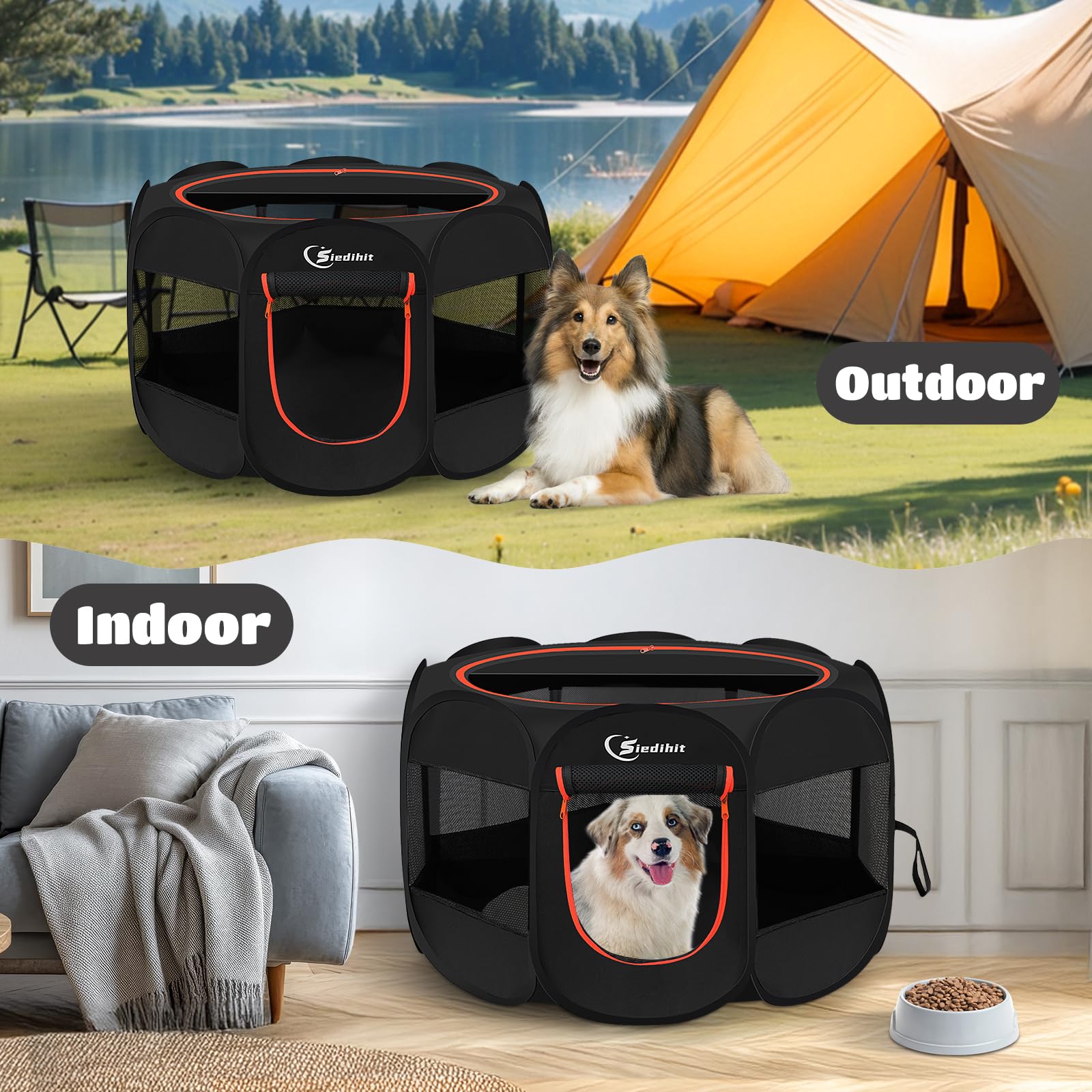 Siedihit acceso fácil a la jaula de juego para perros, seguro.