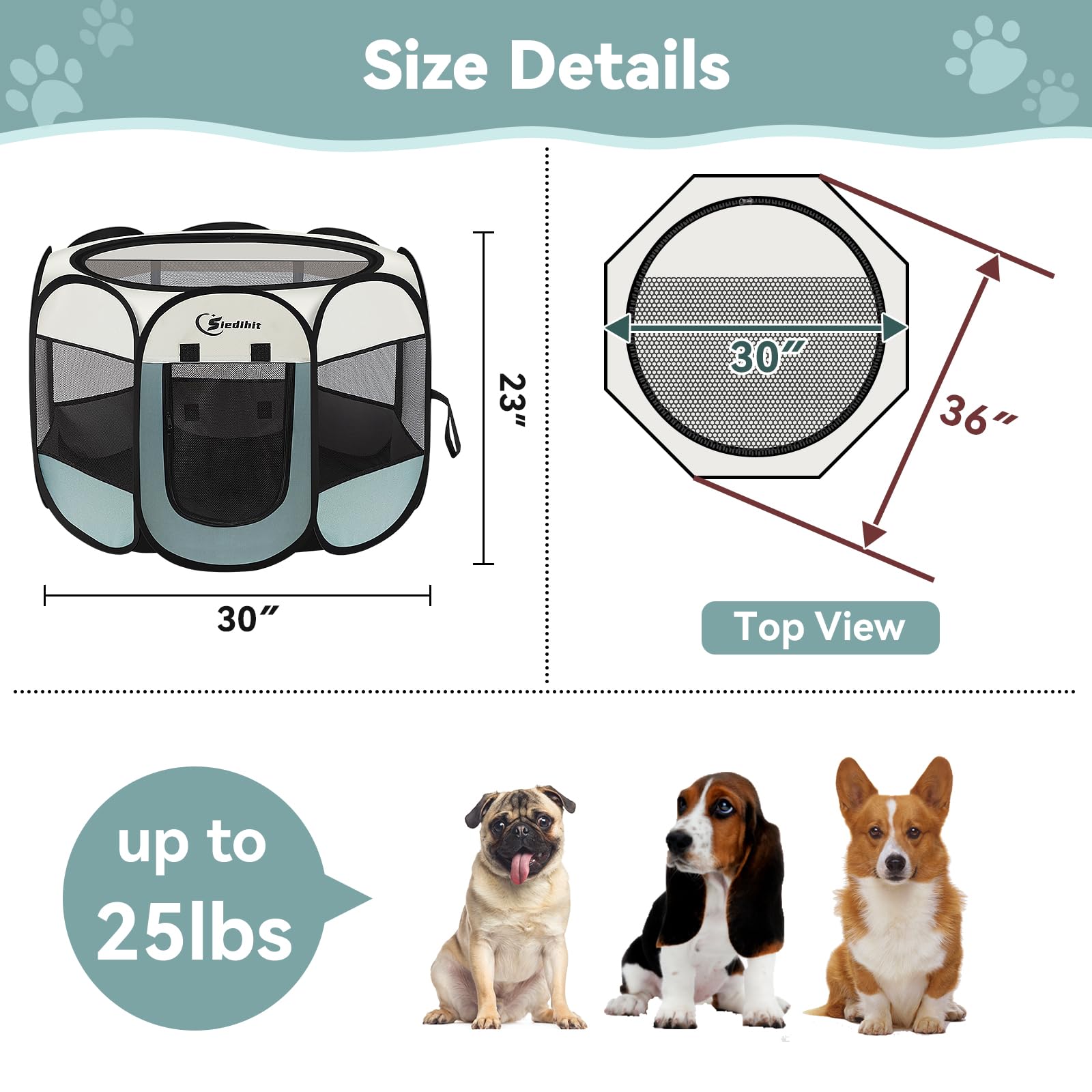 Siedihit Dog Playpen se limpia fácilmente con agua y paño