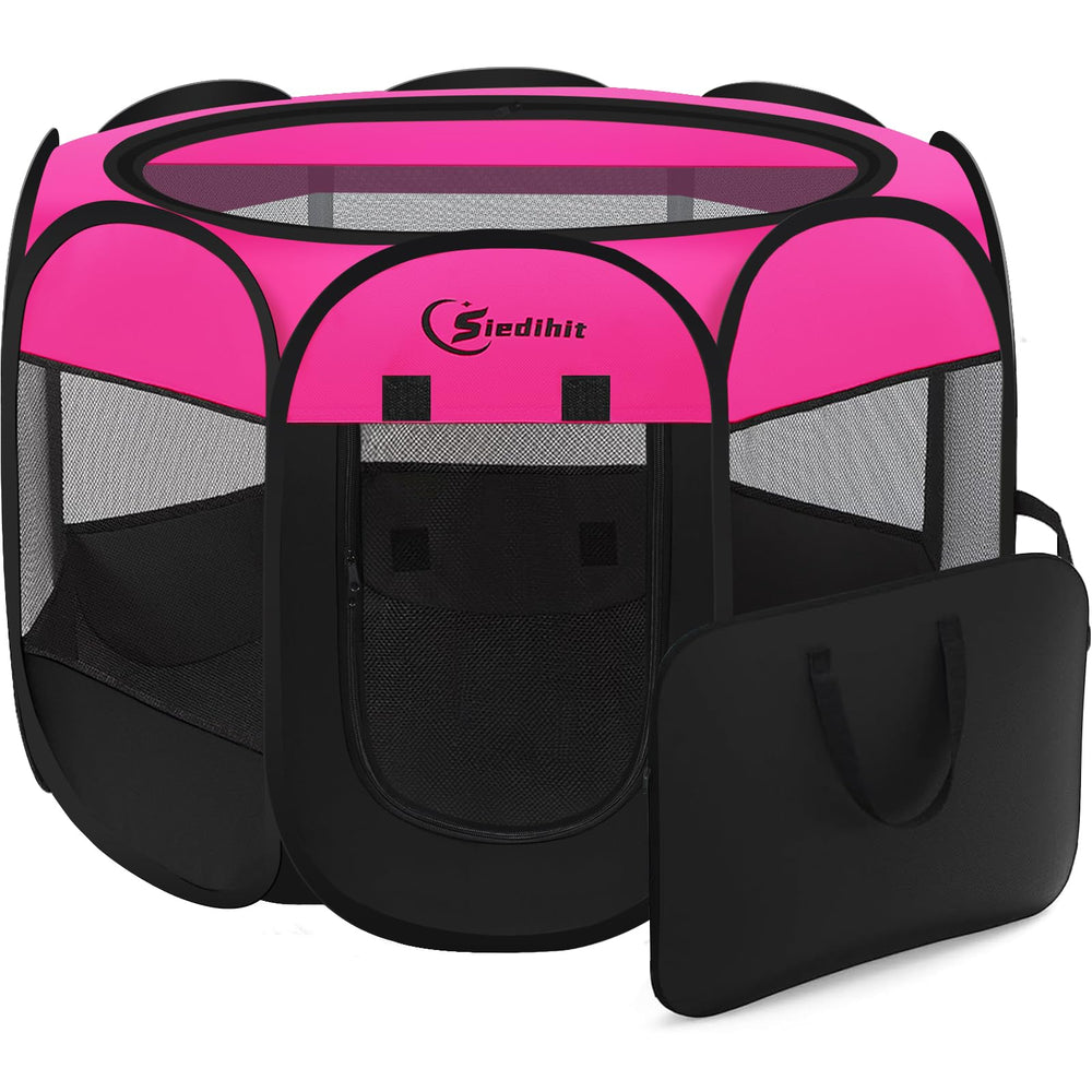 Siedihit Dog Playpen plegable, perfecta para transportar y usar en casa.