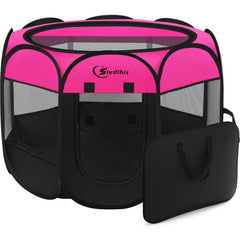 Siedihit Dog Playpen plegable, perfecta para transportar y usar en casa.