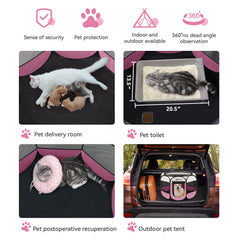 Siedihit jaula rosa portátil con bolsa, ideal para viajes con mascotas.