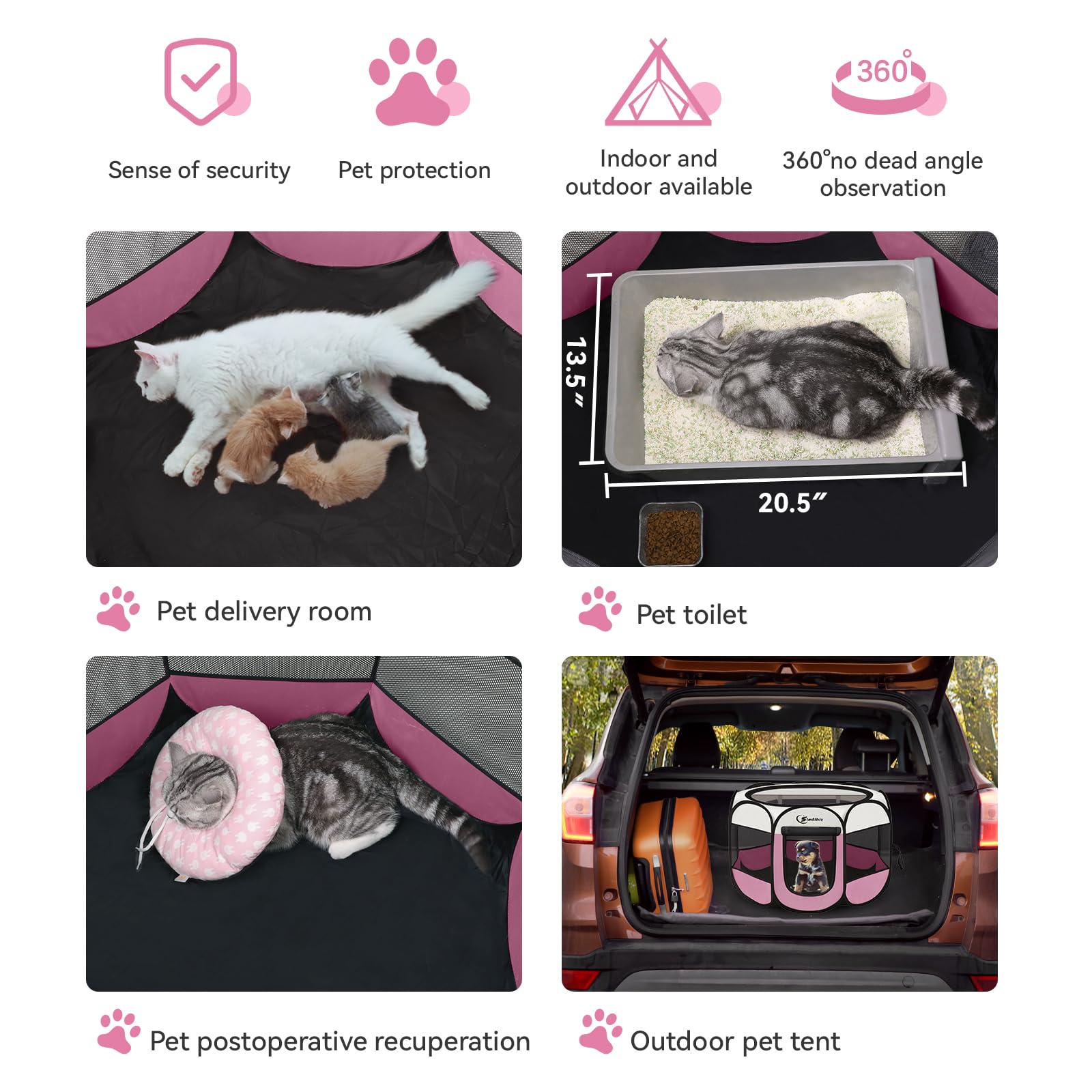 Siedihit jaula rosa con malla ventilada para interior