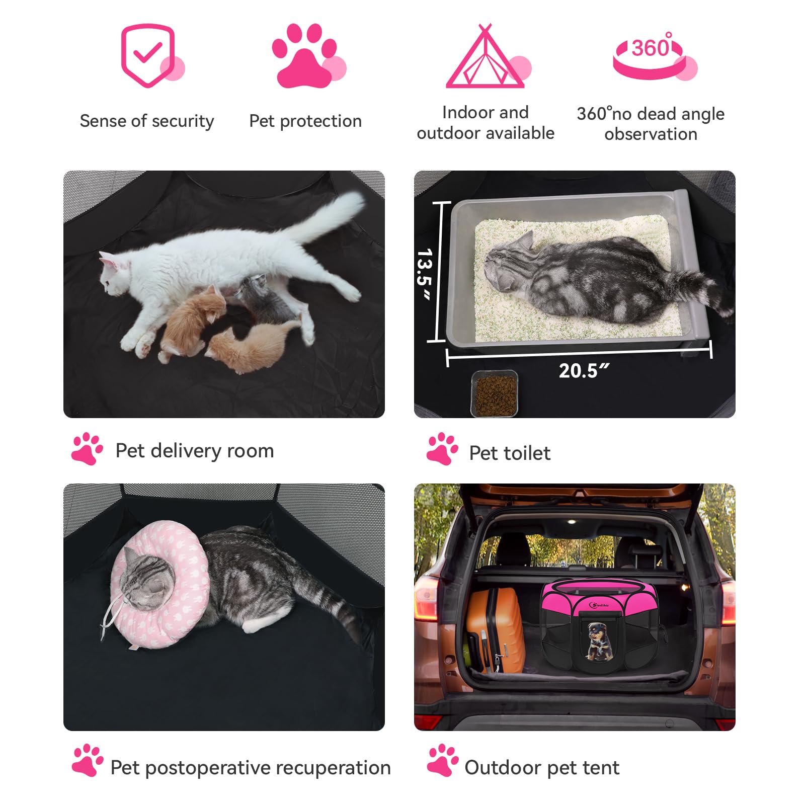 Siedihit Kennel malla 8 paneles, ventilación óptima para tu mascota.