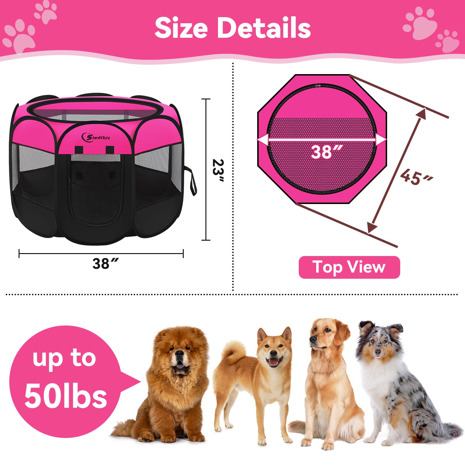 Siedihit Playpen plegable con funda de transporte para llevar a cualquier lugar.