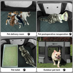 Siedihit Playpen para conejo, interior cómodo y compacto