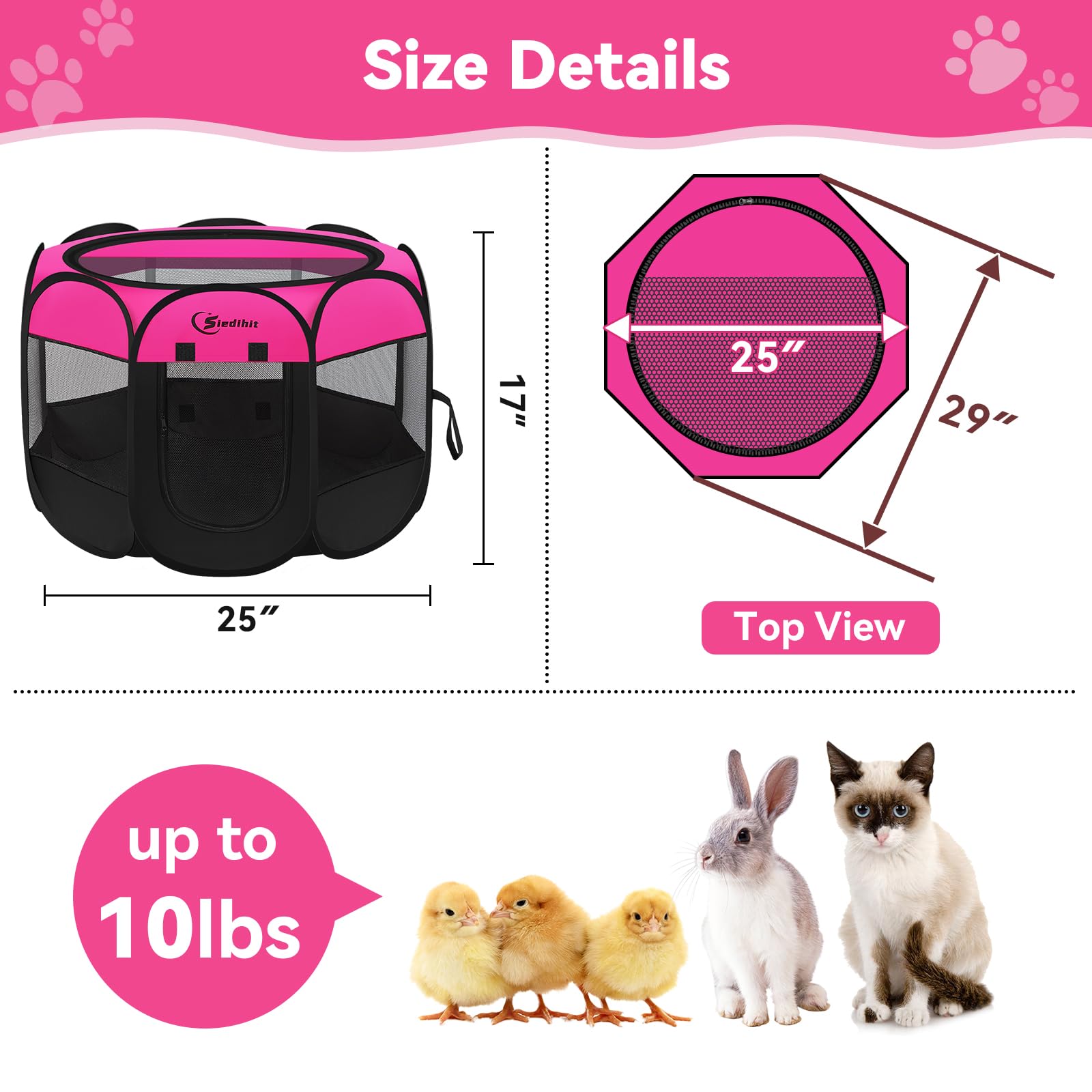 Siedihit Playpen limpieza fácil, se limpia con agua.