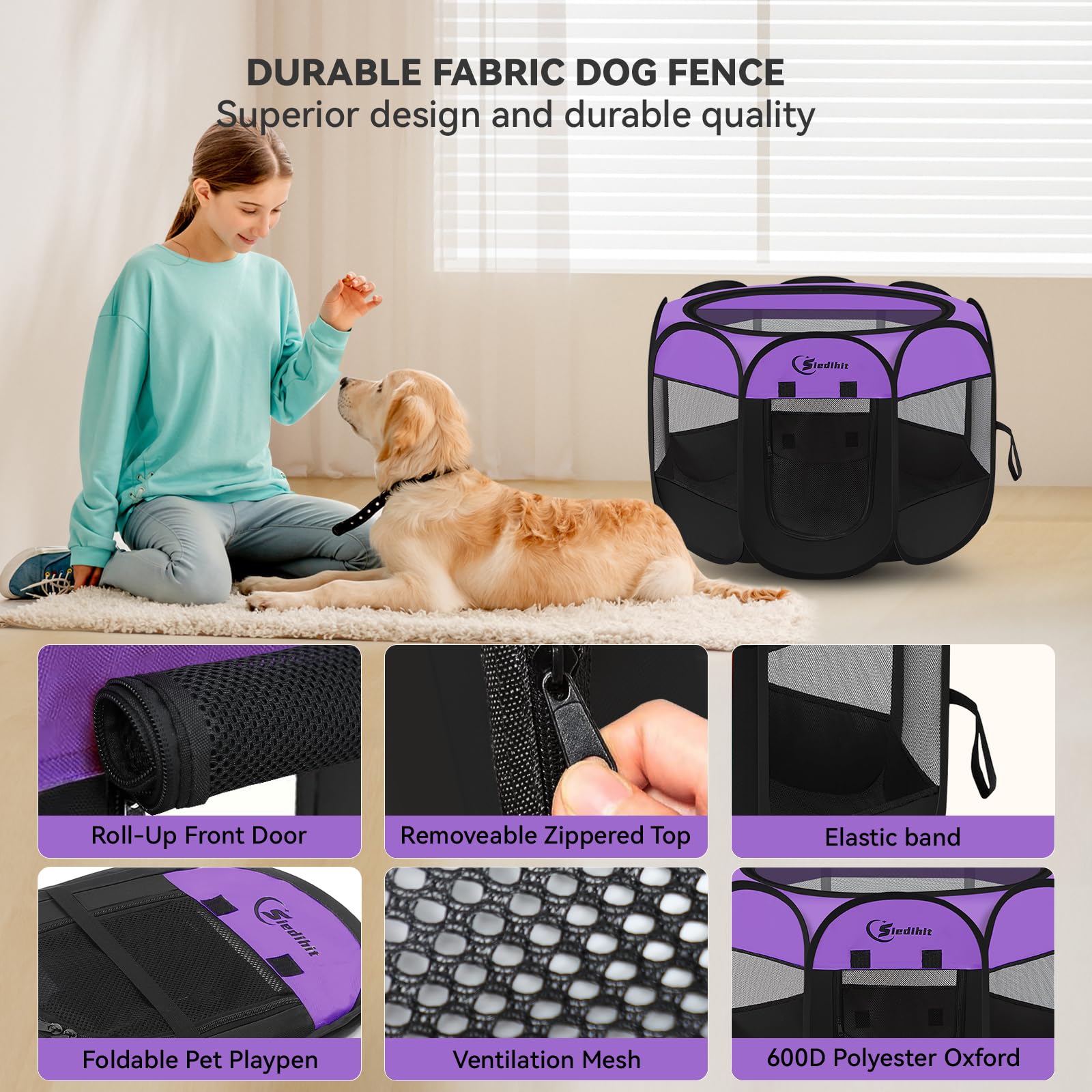 Siedihit playpen para gatos y conejos, uso versátil.