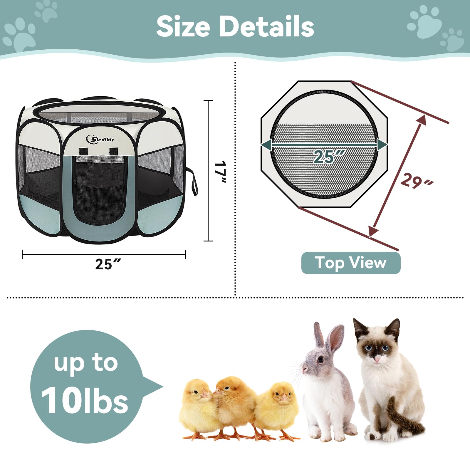 Diseño plegable y ligero para transporte del Siedihit playpen