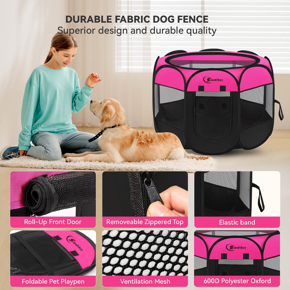 Siedihit Playpen para interior y exterior, ideal para viajes y visitas.