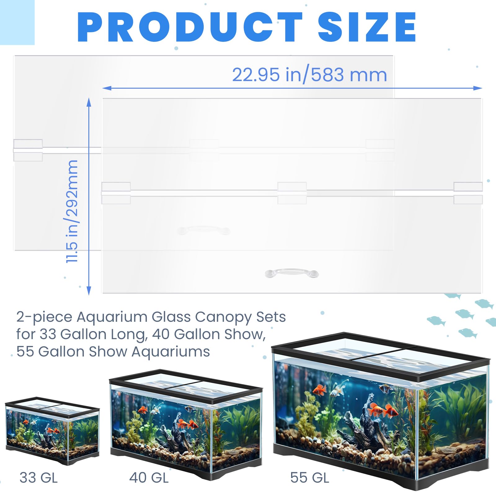Tapa Sieral con refuerzo central para mayor estabilidad en el acuario.