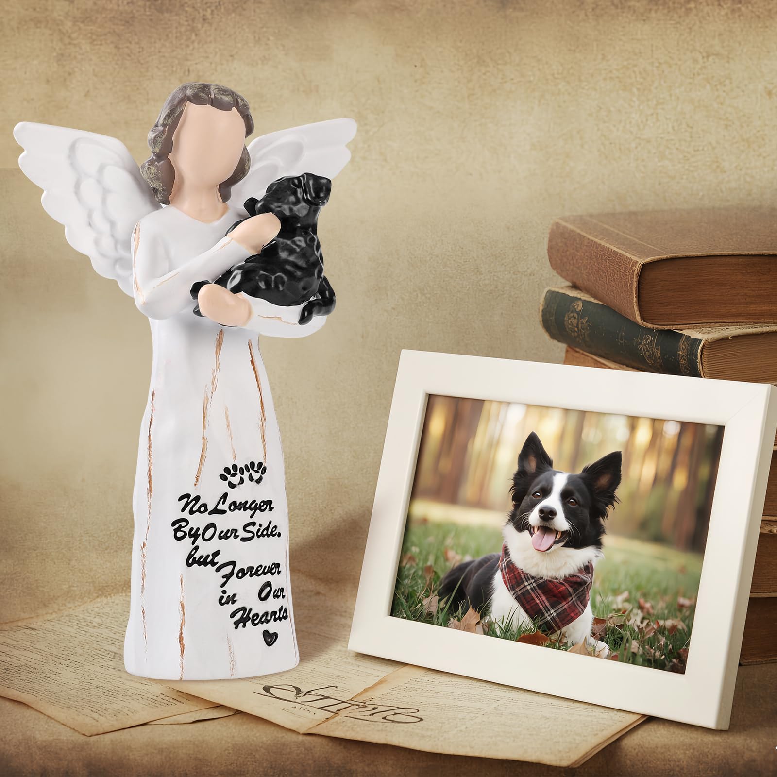 SIGUEJOR mensaje-conmemorativo en figura-angel, consuelo visual para el hogar.
