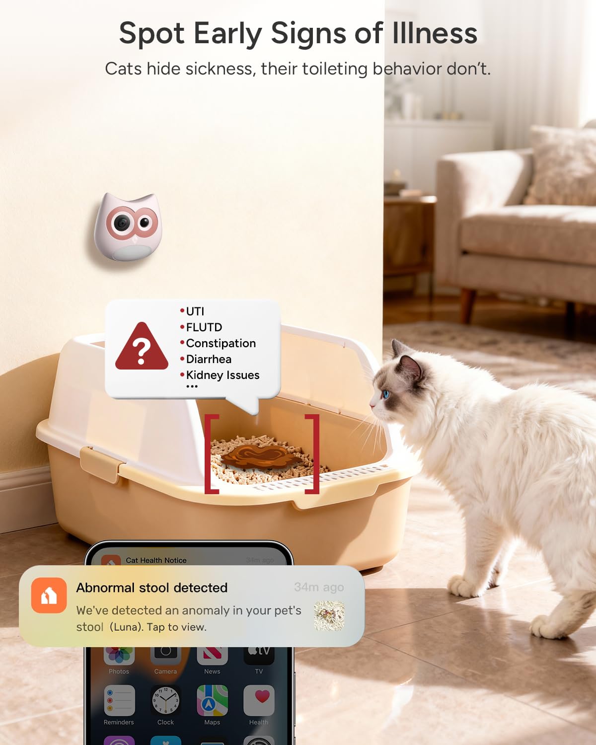 SiiPet panel de datos históricos muestra tendencias de hábitos de baño.