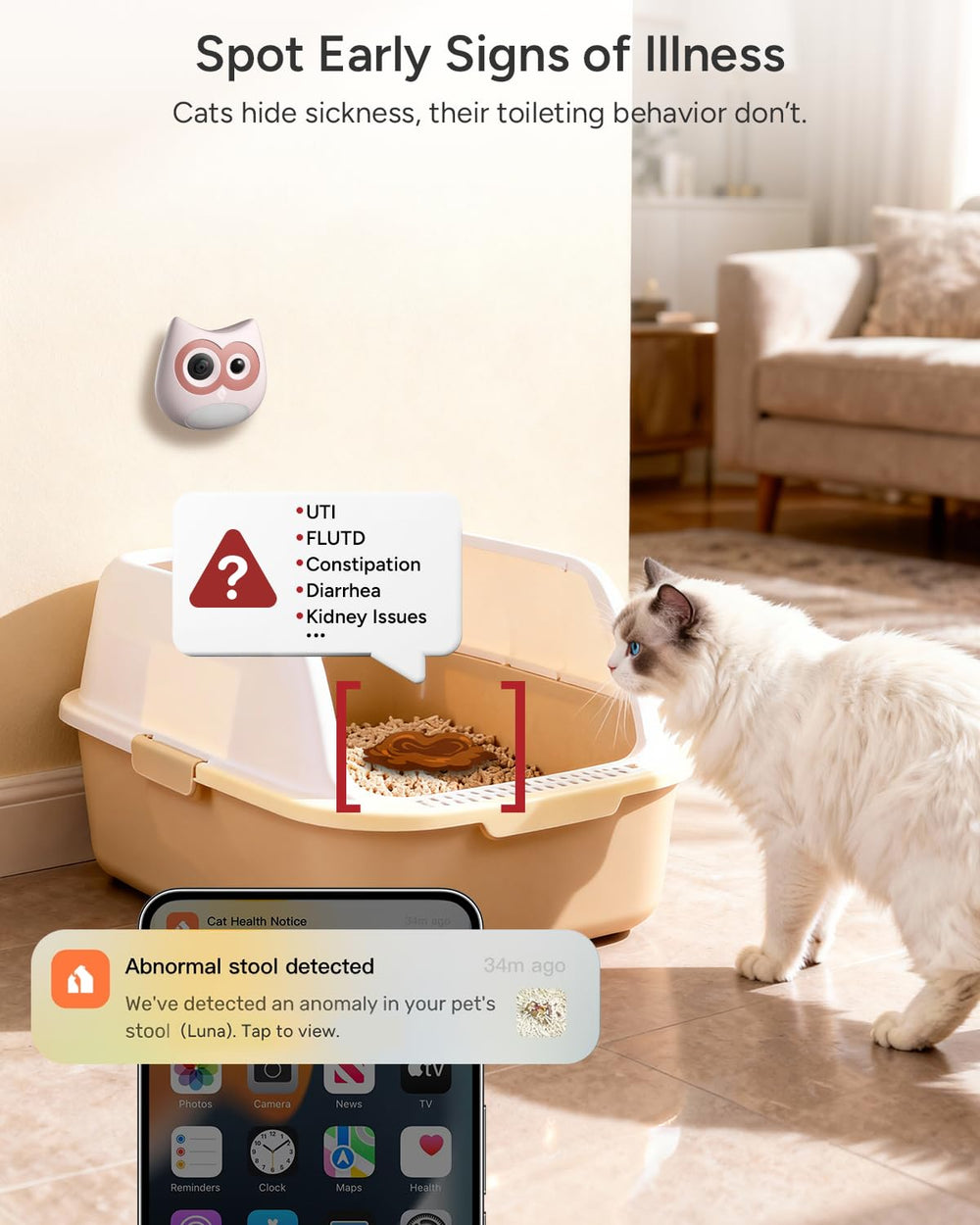 SiiPet panel de datos históricos muestra tendencias de hábitos de baño.