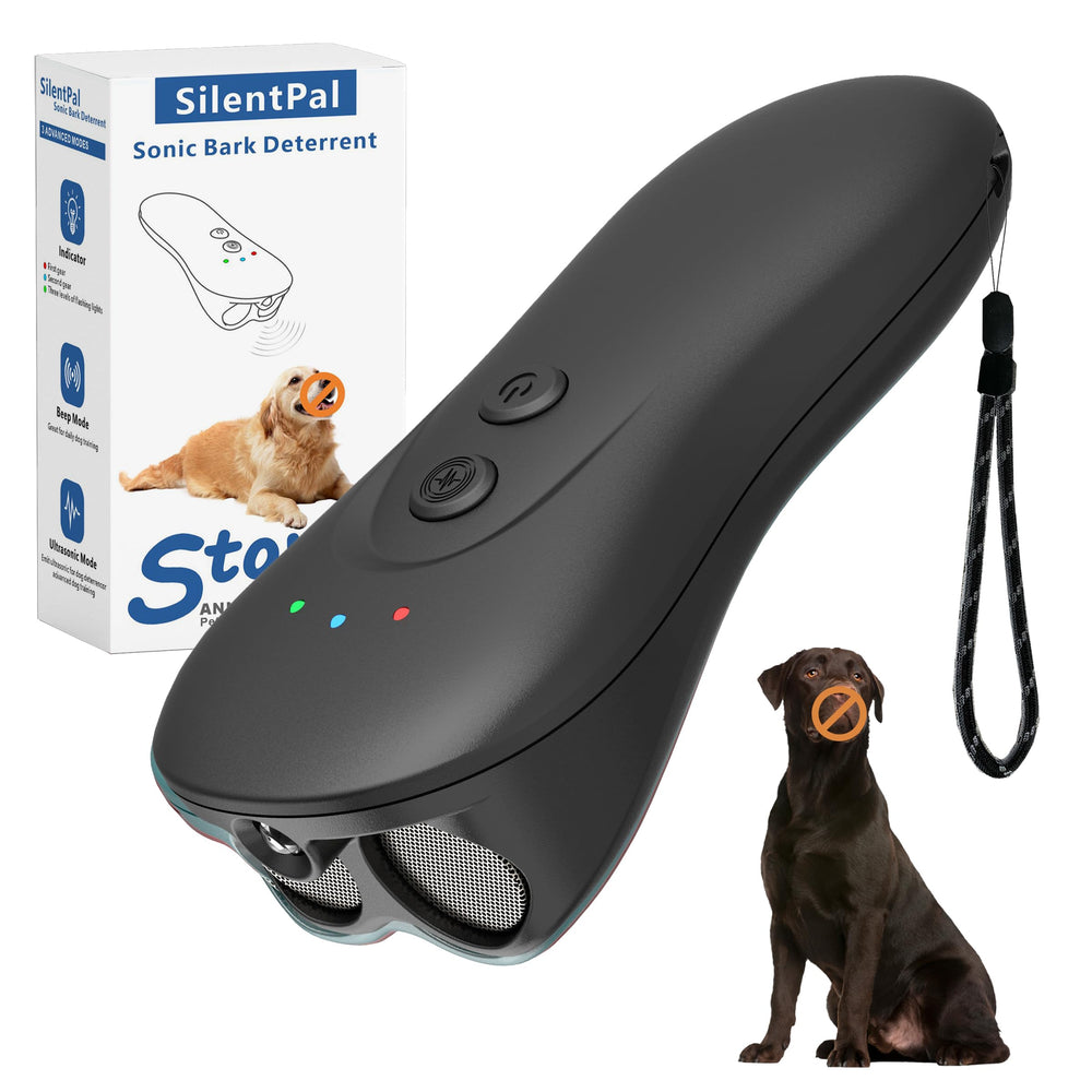 SILENTPAL: dispositivo deterrente ultrasonico para perros, reduce ladridos sin contacto directo.