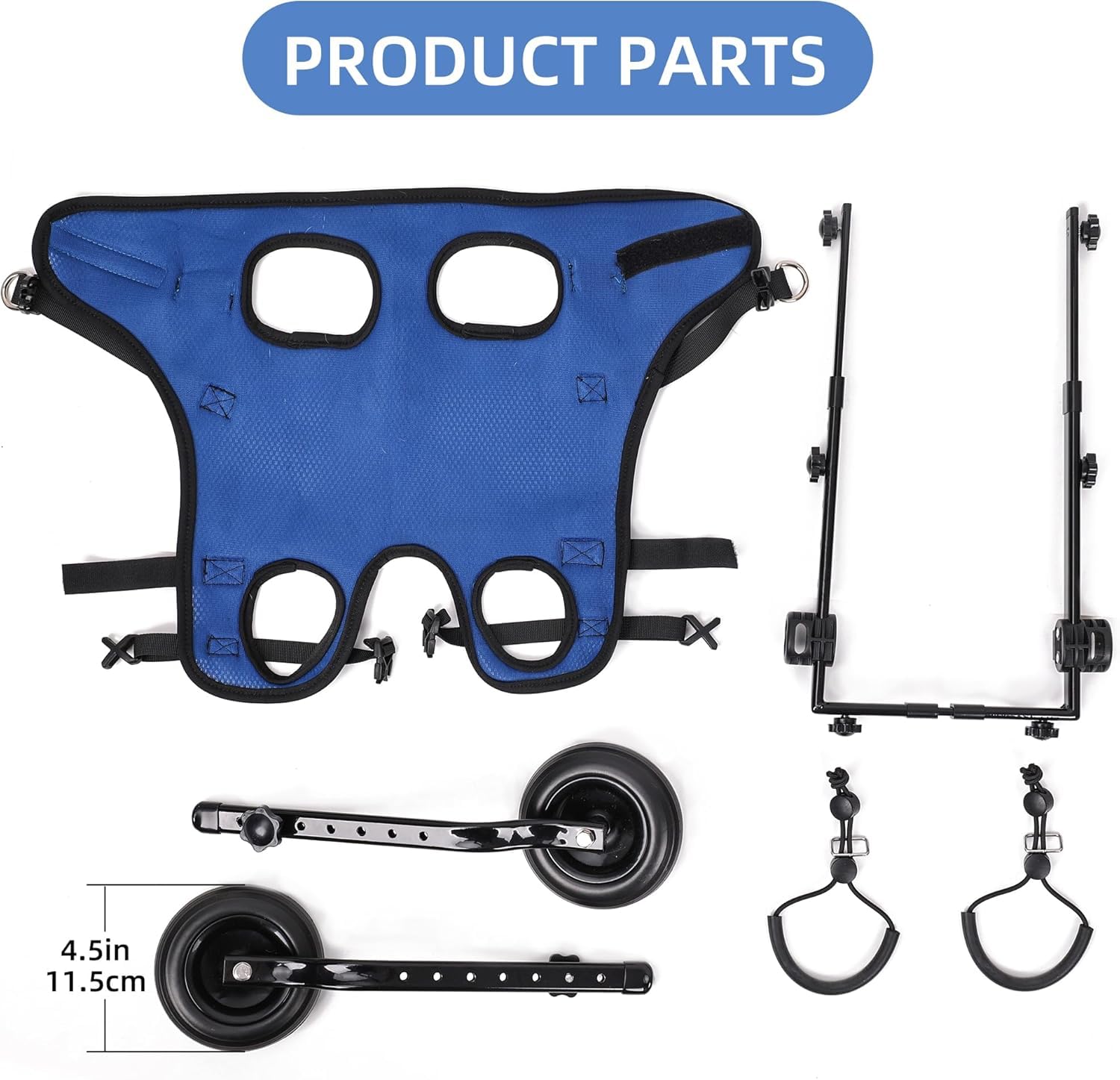 Silla de ruedas para perro pequeño tela suave para comodidad.