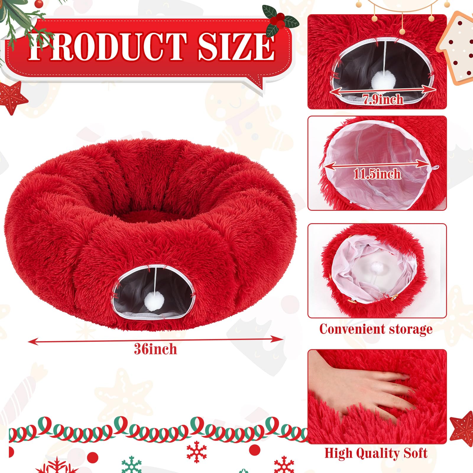 SilTriangle cama central en túnel para gato suave.
