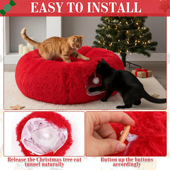 SilTriangle material-peluche túnel-gato suave y cómodo.