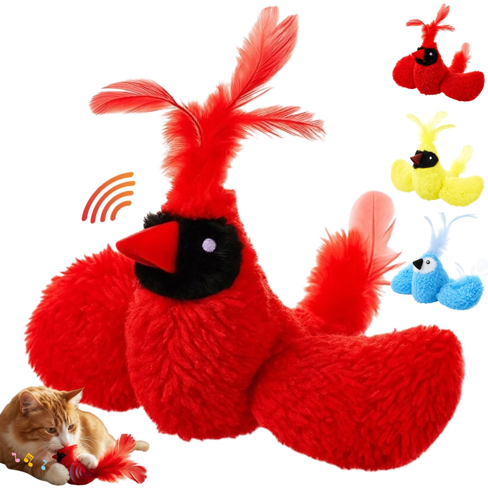 SilTriangle pajaros-gato-cardenal-rojo: estimula la caza y el juego.