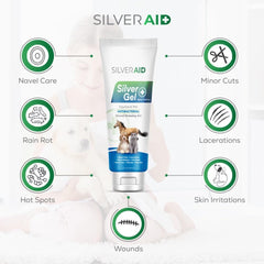 SilverAid Gel en zonas afectadas para alivio rápido de irritaciones menores