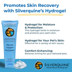 Silverquine Gel: aplicación rápida en lesiones de mascotas para alivio suave.