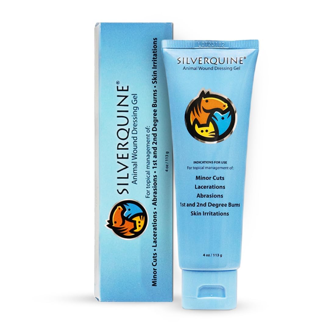 Silverquine Gel para heridas en perros y gatos, cuidado suave sin pegarse al pelaje.