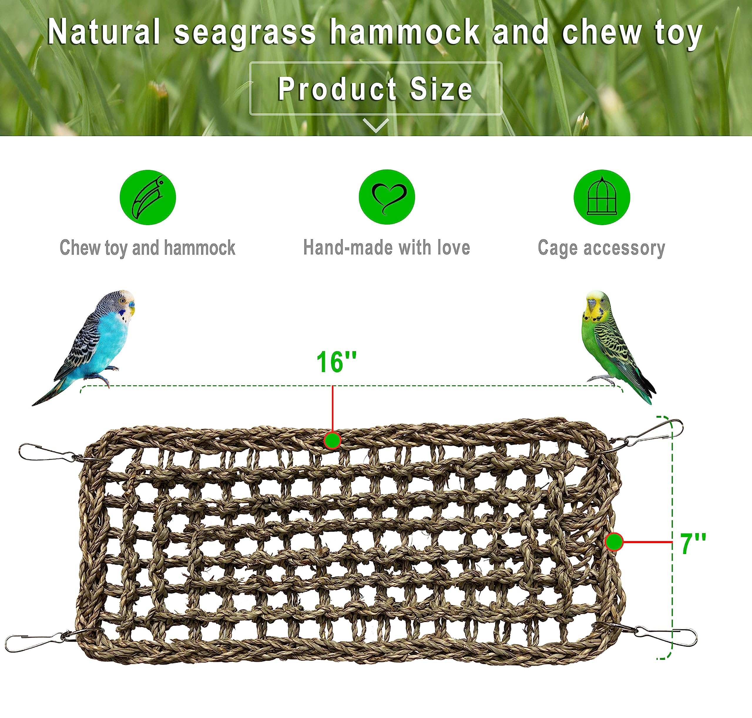 SIMENA escalera de cuerda para aves, ideal para trepar y ejercitar músculos.