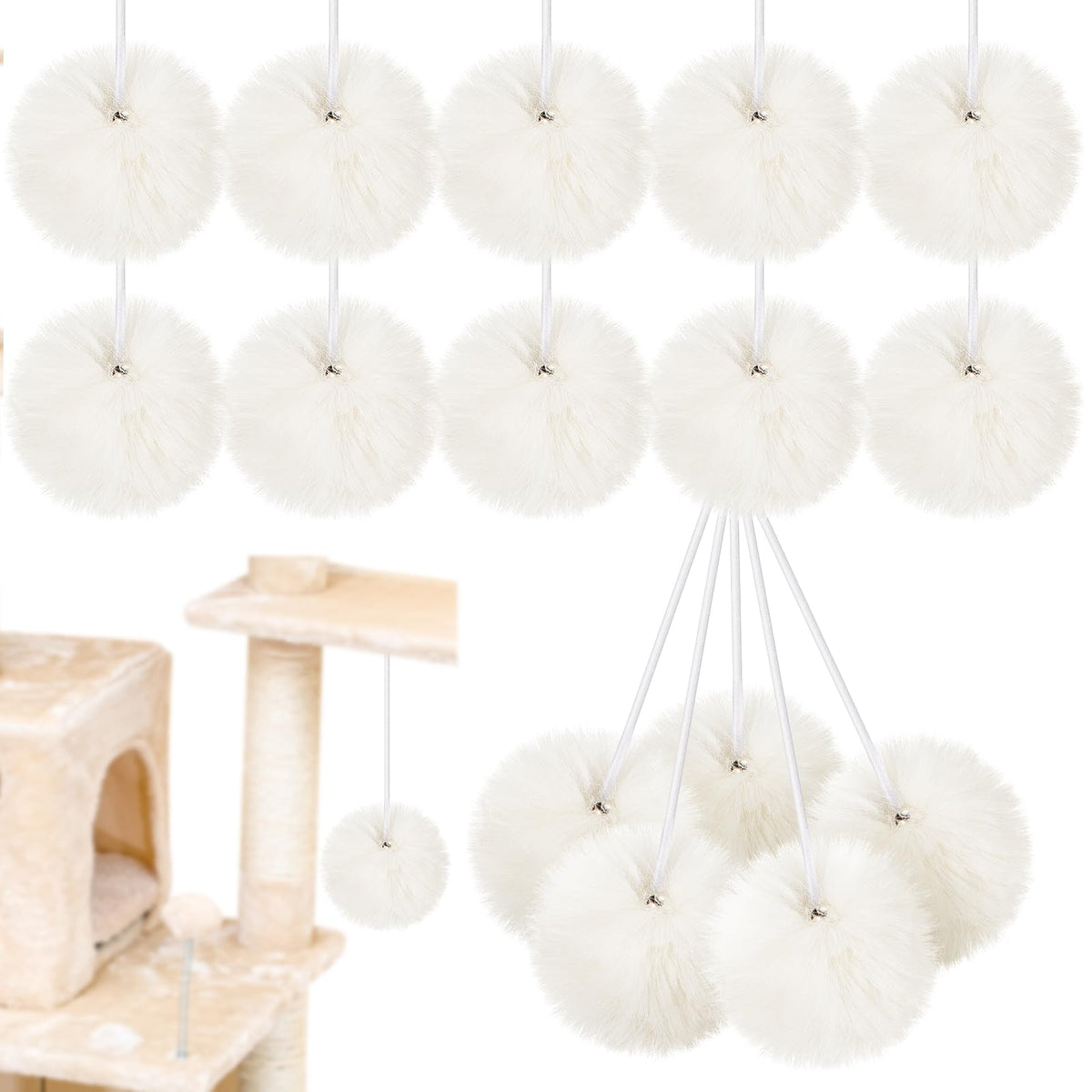 Pelotas de repuesto Simgoing para árbol de gato con campana, juego continuo.
