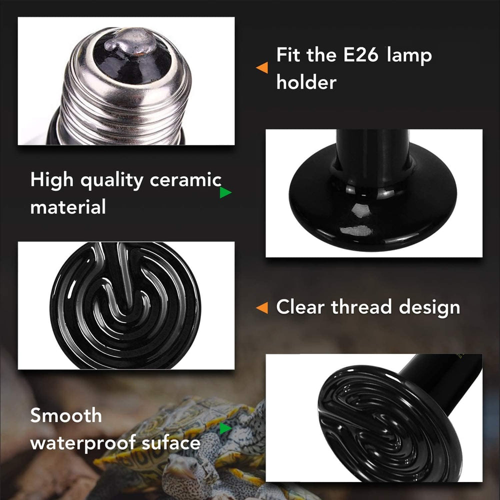 Simple Deluxe emisor termico ceramico para reptiles y anfibios con base E26.