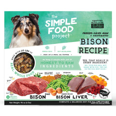 Simple Food Project Receta de Bison, bolsa de 96oz, alimentación conveniente para perros