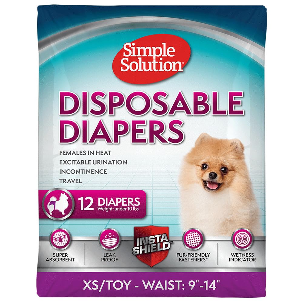 Pañales Simple Solution para perras femeninas con ajuste 9-14 pulgadas