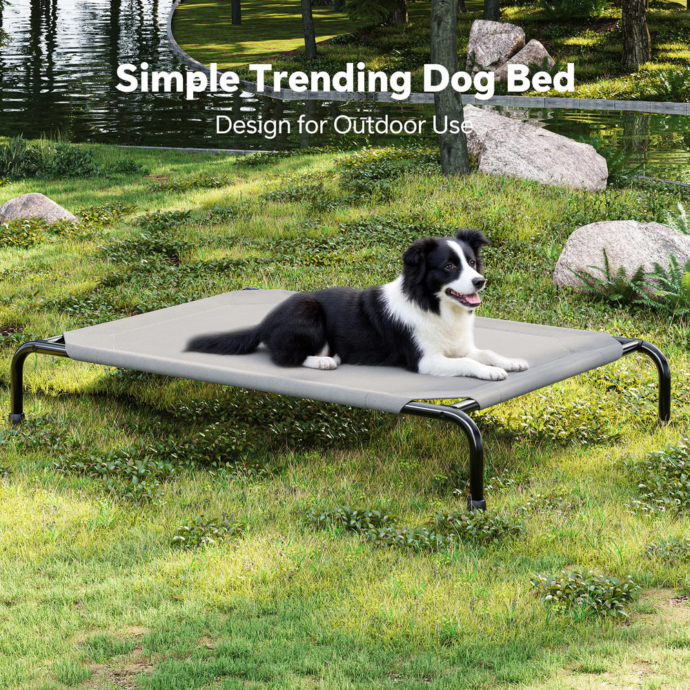 Simple Trending cama elevada para perros grandes, diseño impermeable para lluvia ligera.