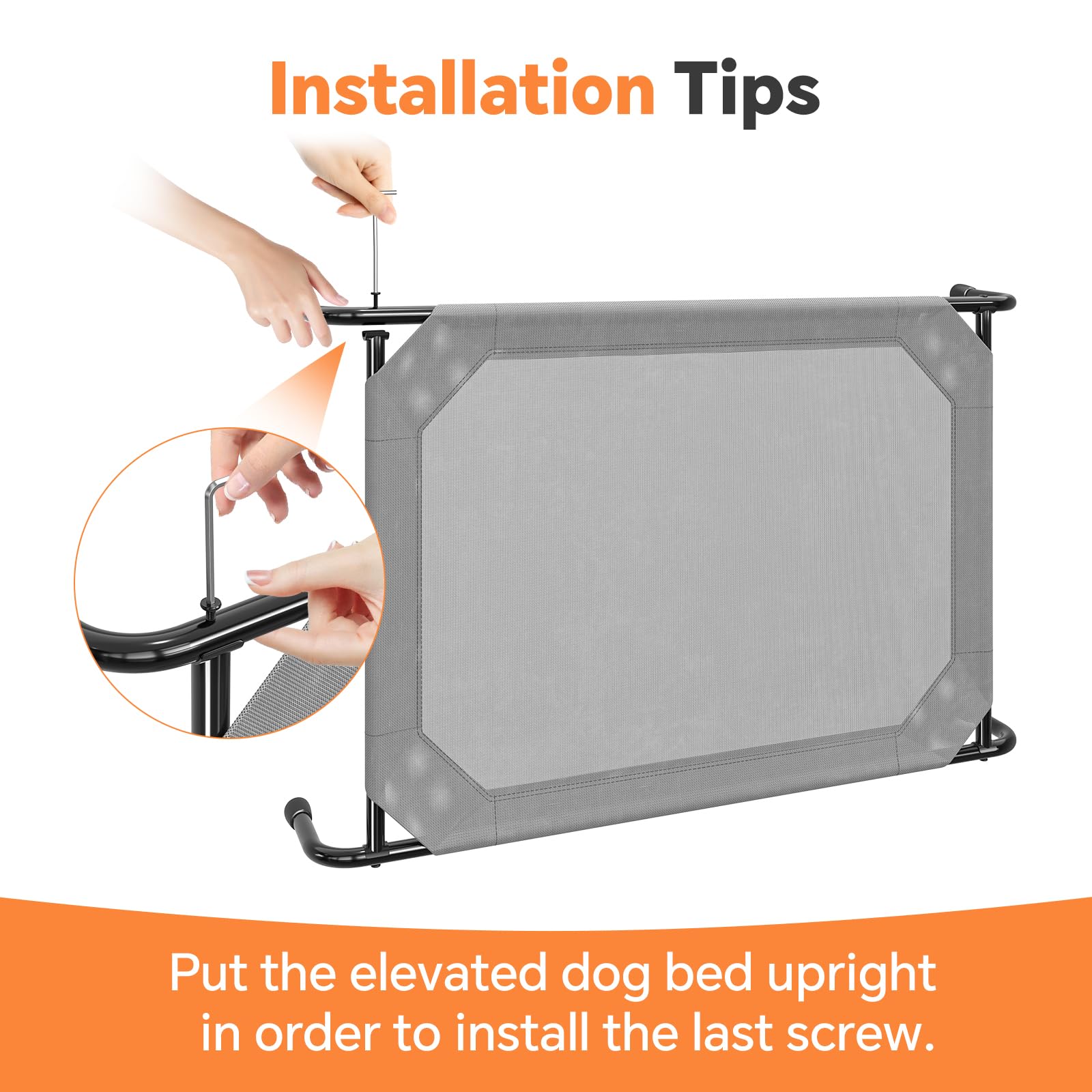 Simple Trending cama elevada para perros grandes, elevación de 8 pulgadas para movilidad.