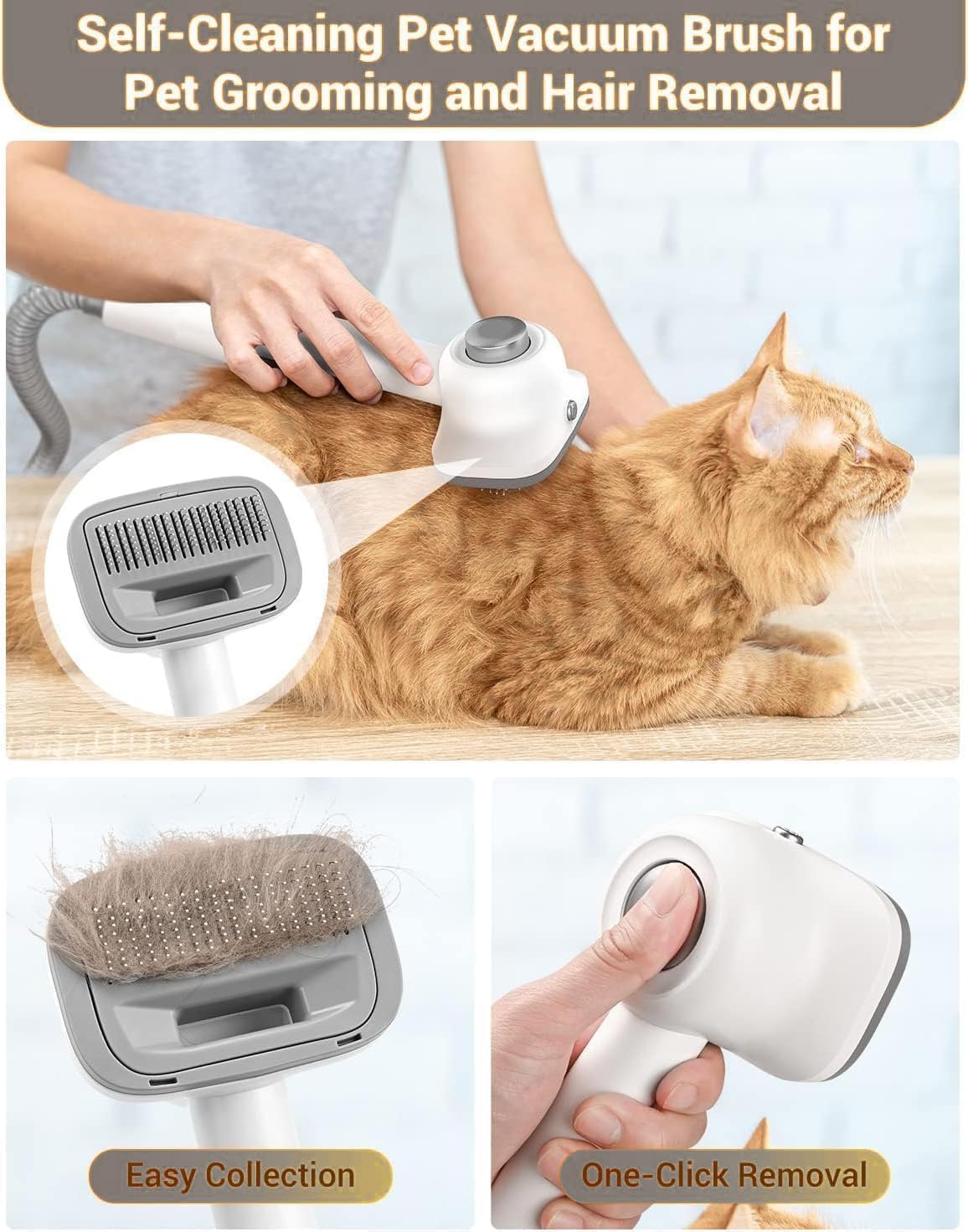 Simple Way aspiradora para pelo de perro, bajo ruido para sesiones calmadas.