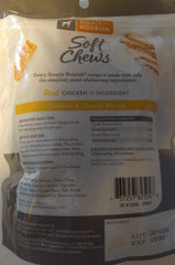 SIMPLY NOURISH snack suave pollo-queso en forma de hueso para perros