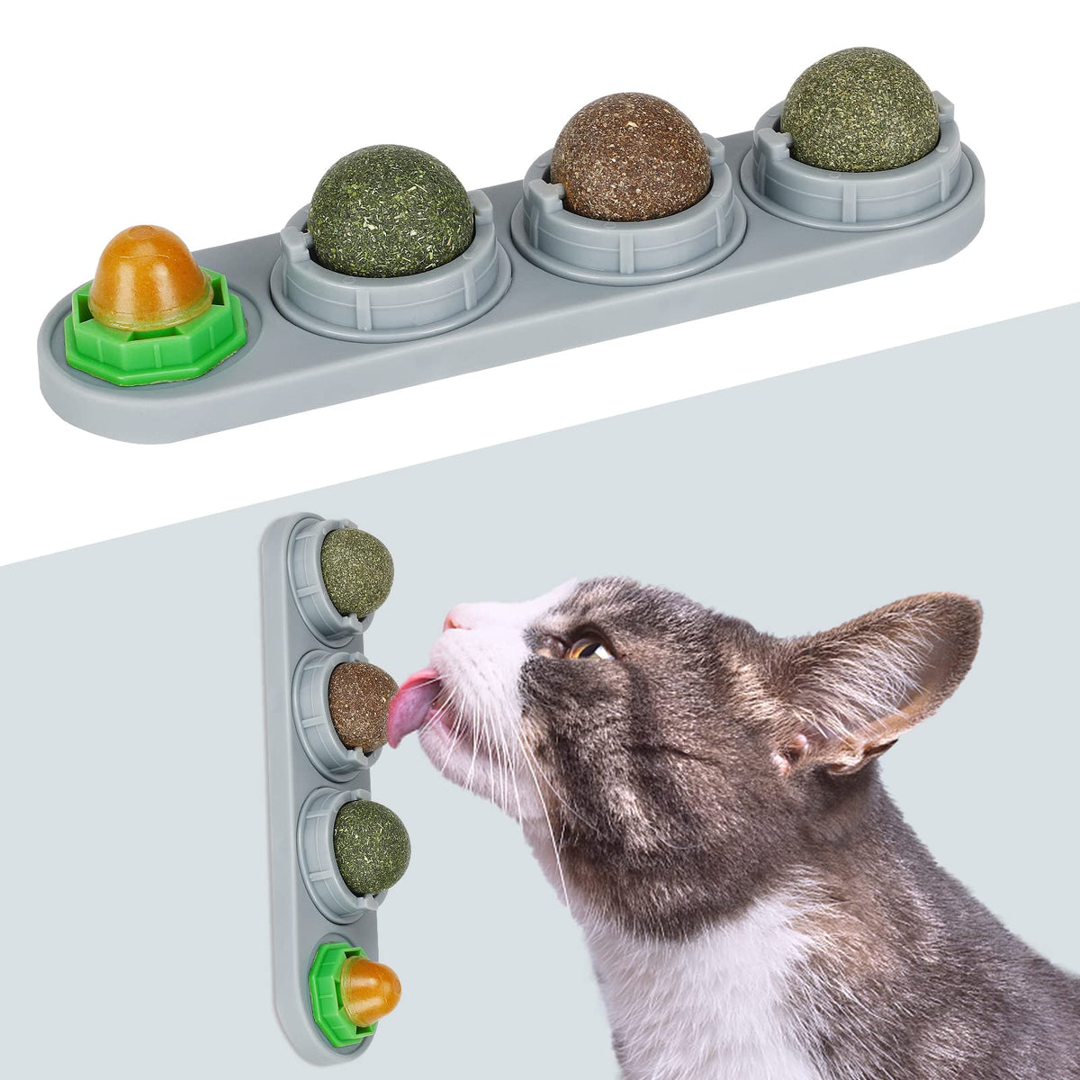 Bolas de hierba gatera SINROBO en pared para juego estimulante