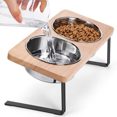 Siooko tazones elevados para gatos con inclinación de 15°, comodidad al comer.