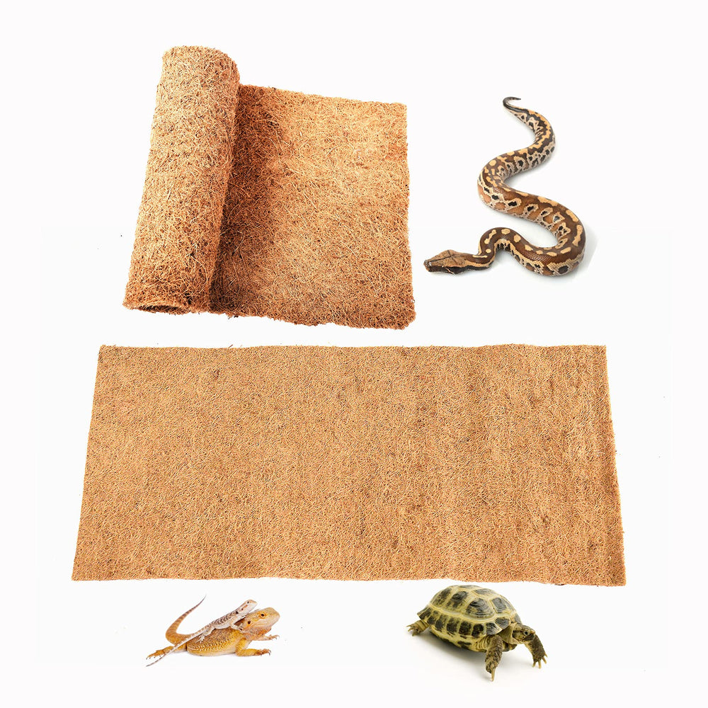 SISIPAI LIFE Alfombra coco natural 36x18 para terrario, superficie cómoda para reptiles.