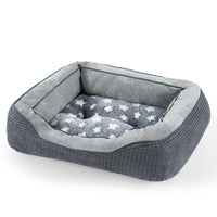 Cama SIWA MARY para perro mediano, gris con pentagrama, confort para dormir