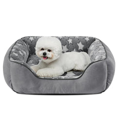 Cama SIWA MARY para perro pequeño, vista frontal rectangular, confort inmediato.