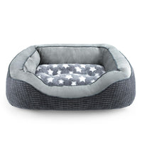 Cama SIWA MARY para perros grandes con rayas grises, descanso cómodo