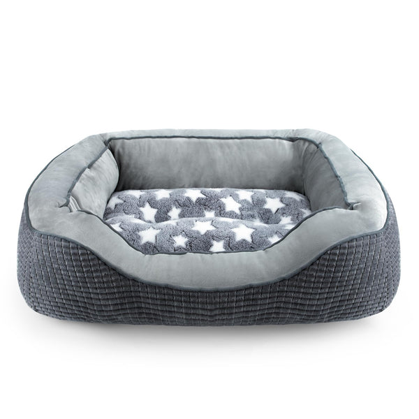 Cama SIWA MARY para perros grandes con rayas grises, descanso cómodo