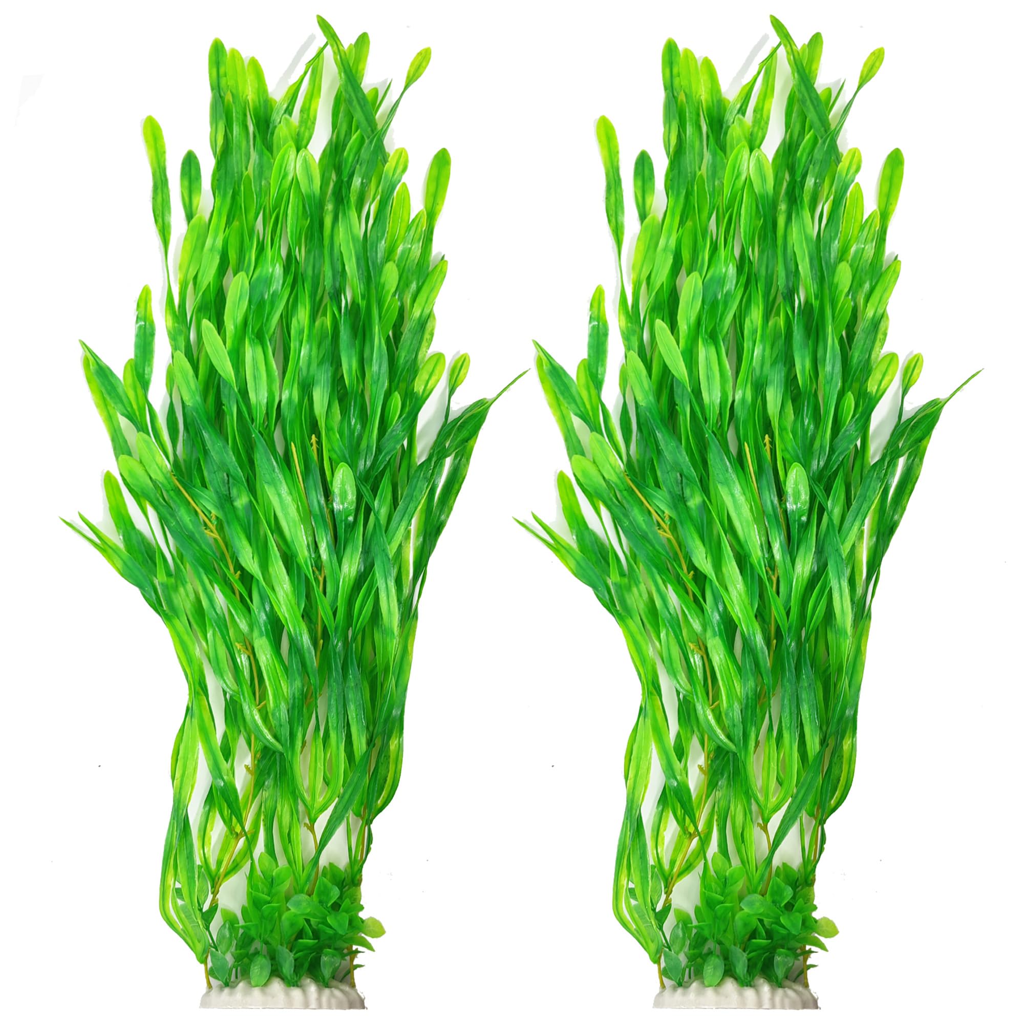 SIYIPURR plantas acuario 66 cm – dos piezas verdes, decoración duradera