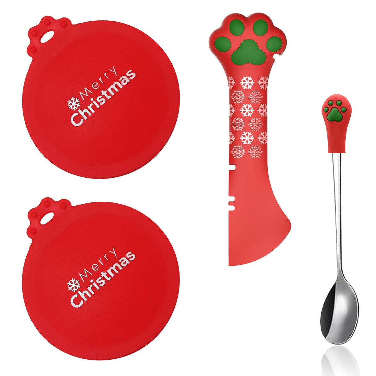 SJANE tapas-latas-navidad-rojo mantienen la frescura de la comida para mascotas.