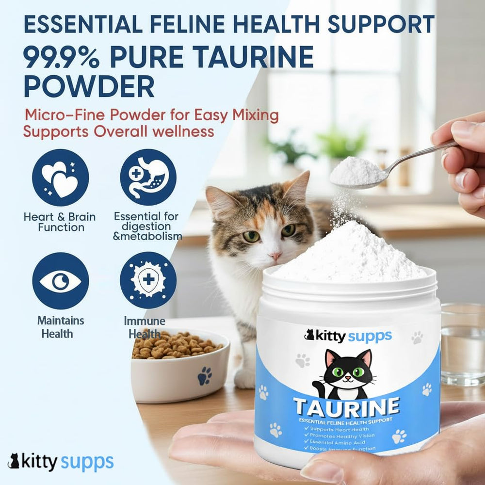 KittySupps Taurina se mezcla en comida húmeda sin alterar el sabor de su plato.