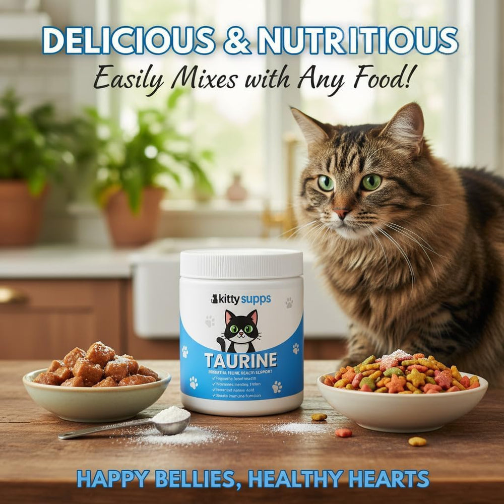 KittySupps Taurina sin sabor para que la comida habitual no cambie su aroma.