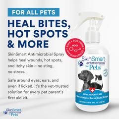 SkinSmart Antimicrobial, spray sin contacto para heridas de mascotas.